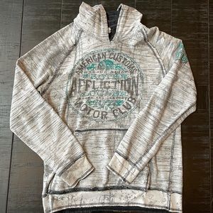 Affliction Reversible Hooded Pullover Size Large